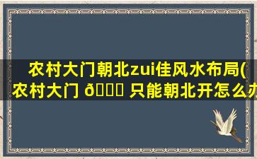 农村大门朝北zui
佳风水布局(农村大门 🐛 只能朝北开怎么办)